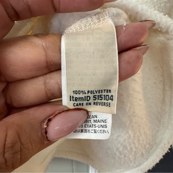 L. L. Bean Katadin Fleece Jacket Sweater Size LG Cream Zip Up Outdoors Hiking - Picture 7 of 11